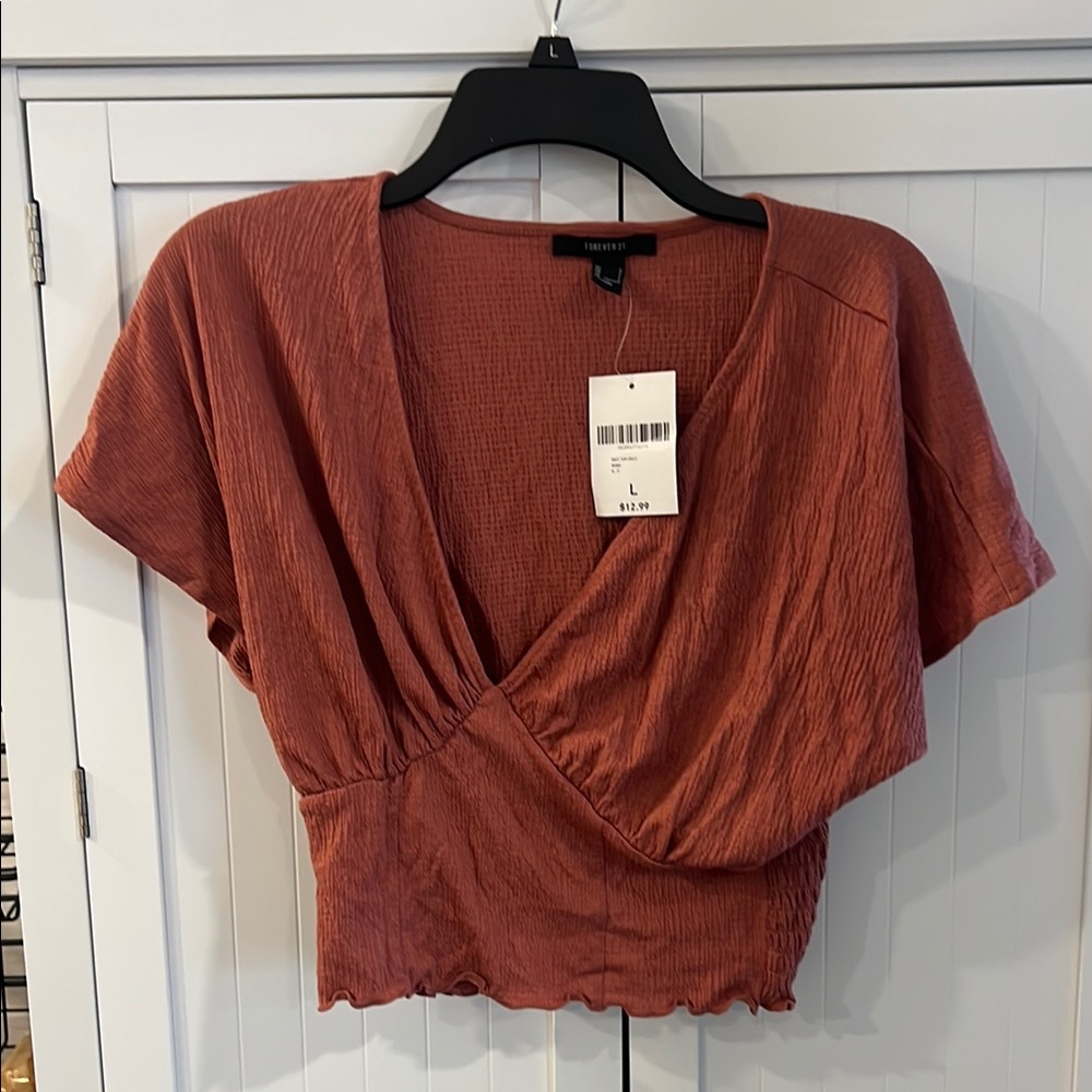 Forever 21 Terracotta Wrap Crop Top